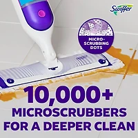Trousse de nettoyage multisurfaces Swiffer SuperVadrouille pour le nettoyage des planchers parfum Frais la trousse comprend un balai SuperVadrouille 2recharges de coussins nettoyants 1sltin nettoyante