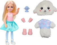 Barbie Cutie Reveal Cozy Cute Tees Series Chelsea Doll & Accessories, Plush Lamb, Blonde Small Doll