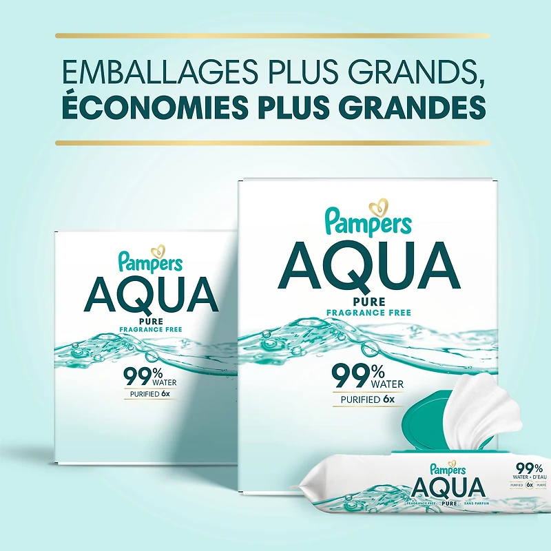 Pampers Aqua Pure Sensitive Baby Wipes, 99% Water, Hypoallergenic, Unscented Baby Wipes, 672 Baby Wipes Total (12X Flip-Top Packs)