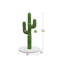 Home4Cat Cactus Sisal Cat Scratching Post with Hanging Toy, Green