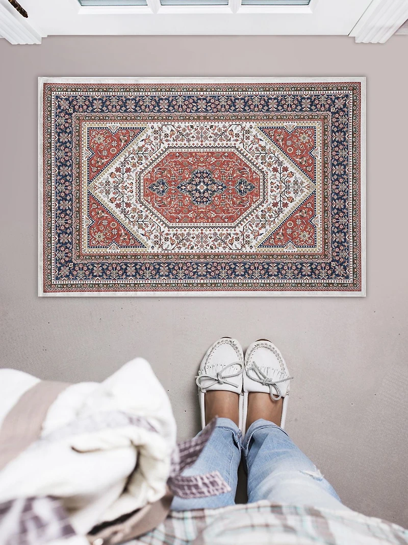 Tapis Emerald Farlin noir & ivoire de 5 pi x 7 pi