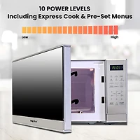 Total Chef 700 Watts Microwave Oven with Digital Controls (0.7 Cu. Ft./20 Liters), Compact Microwave for Quick Meals