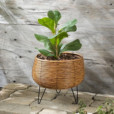 Hometrends CACHE-POT TISSÉ SUR PIEDS DE 20,3 cm