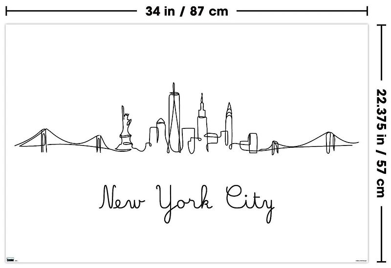 Dessin au trait sur la ligne d'horizon de la ville de New York