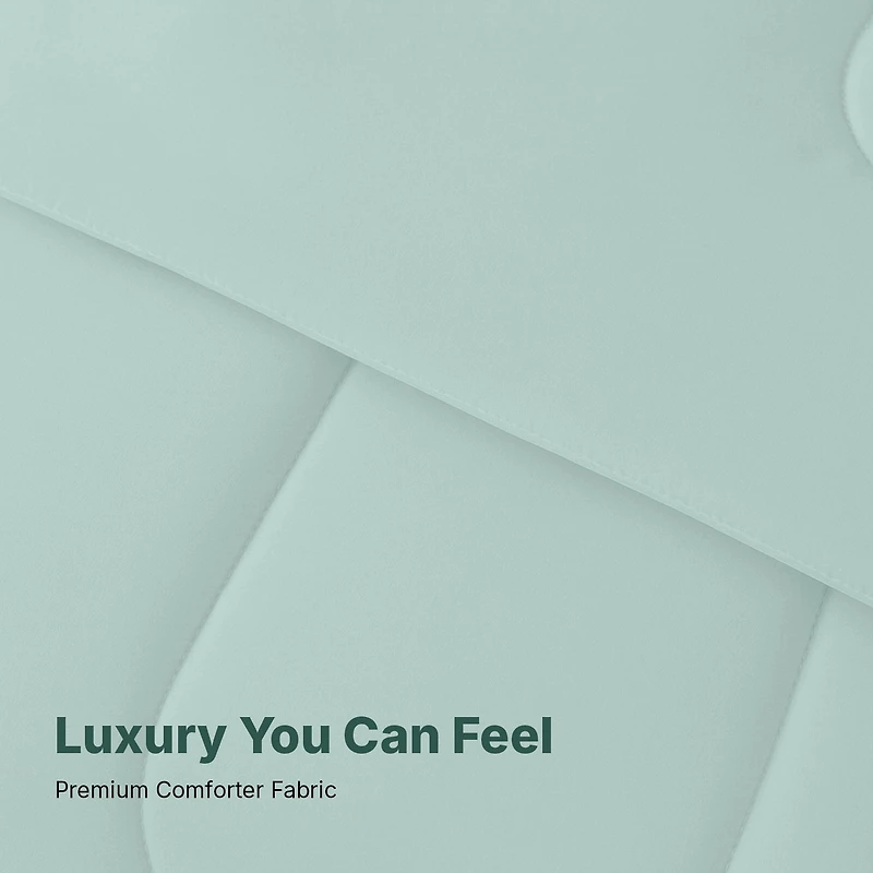 Beddora Ensemble de Lit 7 Pcs – Comprend une Couette, 2 Taies d'Oreiller, un Drap Plat, un Drap-Housse et 2 Taies d'Oreiller – Ultra-Doux, Toutes Saisons, Grand – Blanc Éclatant