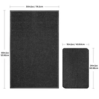 30-inch x 48-inch + 16-inch x 24-inch BOGO Charcoal Needlepunch Mats with Vinyl Backing