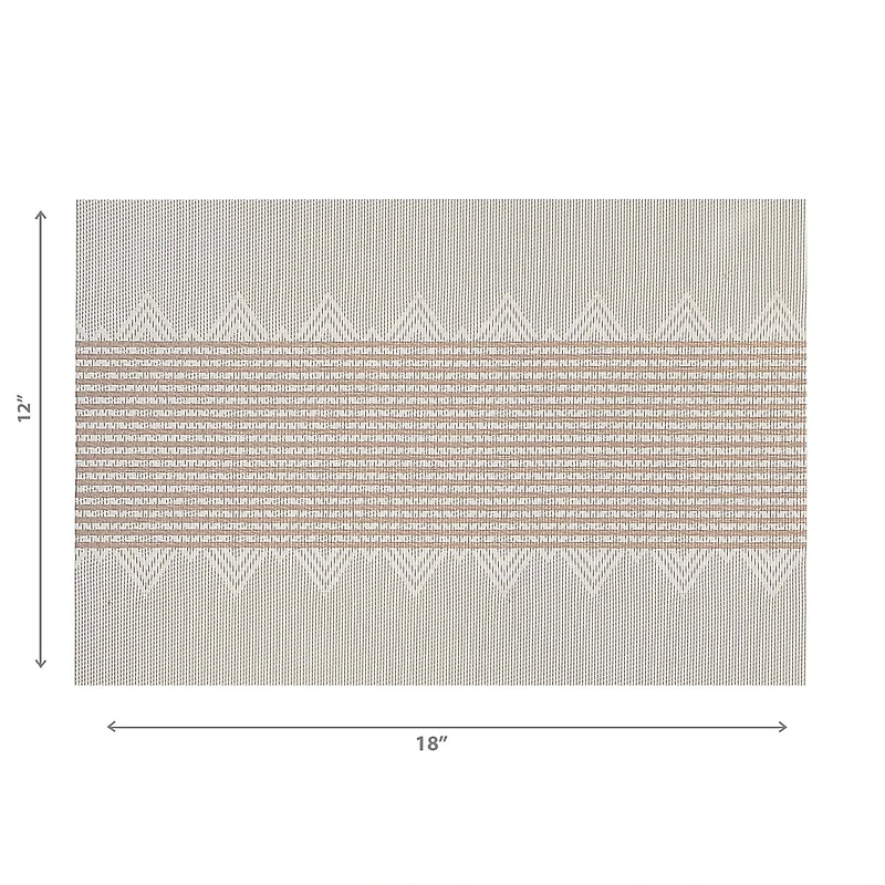 IH Casa Decor Vinyl Placemat Diamond Band White - Ensemble De 12