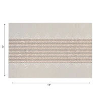 IH Casa Decor Vinyl Placemat Diamond Band White - Ensemble De 12