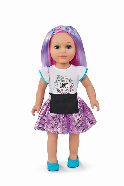 Ma vie comme poupée de coiffeur posable de 18 po, choisissez parmi 2 styles