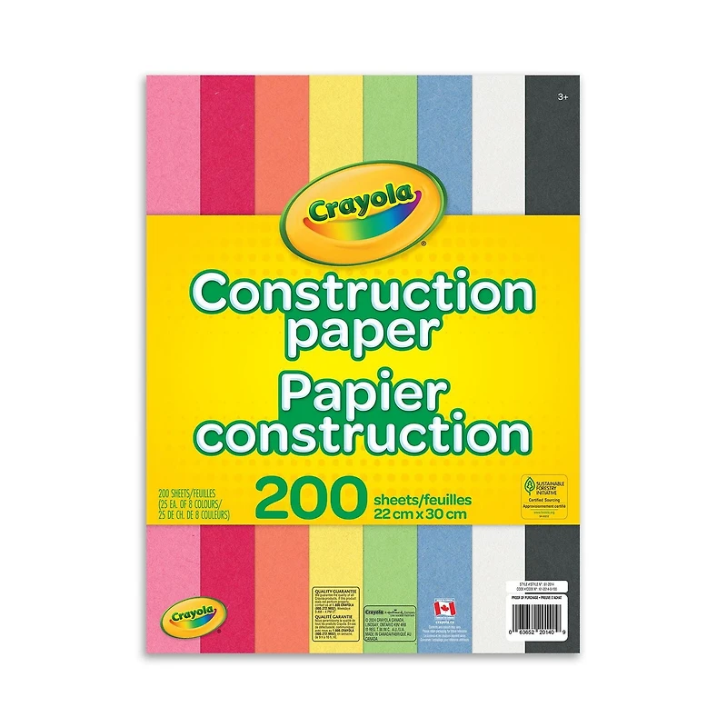 Crayola Construction Paper, 200 Count, 200 sheets of paper