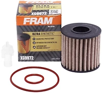Filtre à huile XG9972 Ultra SyntheticMC de FRAM(MD) L’élément filtrant cellulosique et synthétique à deux couches est renforcé par une crépine métallique pour prolonger les intervalles entre les vidanges et atteindre une efficacité de capitation des impuretés de 99 %.