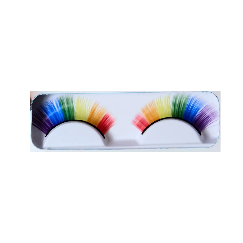 Rubies Rainbow Eyelashes with Glue, One Pair