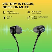 HyperX Cloud Earbuds II – Écouteurs de jeu avec microphone, noir