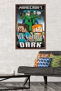 Minecraft - Beware Of The Dark Wall Poster with Magnetic Frame, 22.375" x 34"
