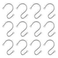 Mainstays S-Shaped Decorative Shower Curtain Hooks, Assorted Finishes, Set of 12