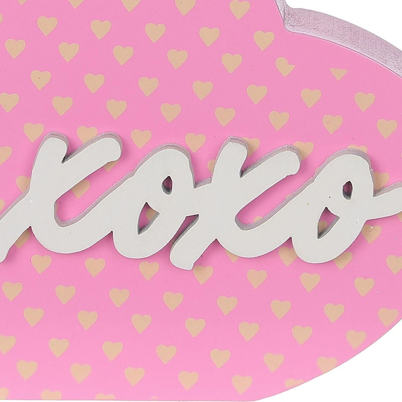 Valentine's day Pink XOXO Wood Heart Décor
