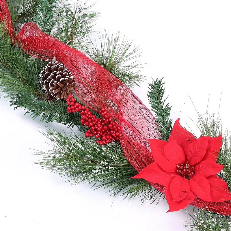 HOLIDAY TIME CHRISTMAS MESH GARLAND, CHRISTMAS GARLAND