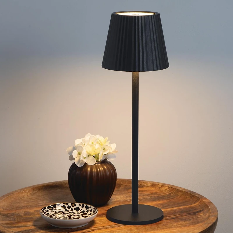 Lampe tactile portable à DEL en métal Merkury Innovations 14 pouces, noir MERKURY LAMPE FLUTETOUCH BLK