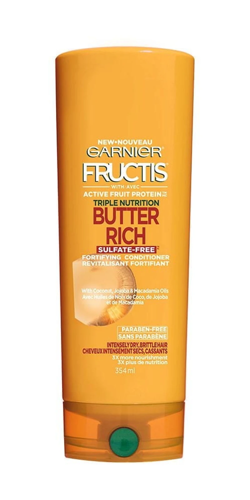 Garnier Fructis, Revitalisant Riche en Beurre Triple Nutrition 354 ml, revitalisant riche en beurre Triple Nutrition