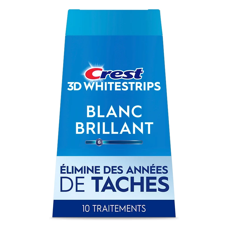 Ensemble de blanchiment des dents à domicile Crest 3D Whitestrips Blanc brillant 10 traitements