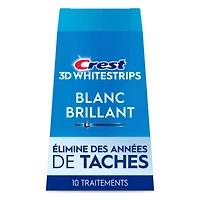 Ensemble de blanchiment des dents à domicile Crest 3D Whitestrips Blanc brillant 10 traitements