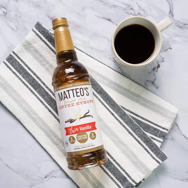 Matteo's Sirop Aromatisant Sans Sucre pour Café, Caramel Salé, Délicieux Sirop de Café, 0 Calories, 0 Sucre, Caramel Salé, 750 Millilitres, 1 Bouteille 750 ml (Lot de 1)