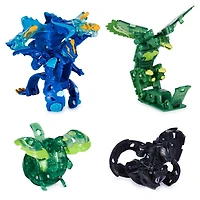 Bakugan Legends Collection Pack, 4-Pack featuring Auxillataur Bakugan, Talan Geogan, Pegatrix Nova, Dragonoid Ultra, and 6 BakuCores, Kids Toys for Ages 6 and Up