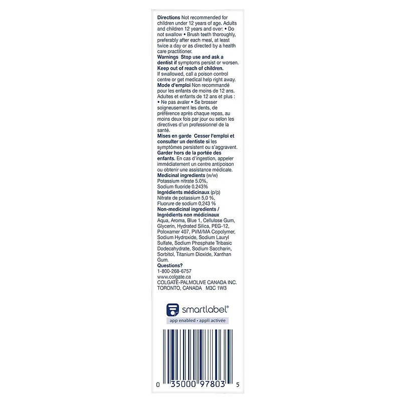 Colgate Sensitive Whitening Toothpaste 72mL