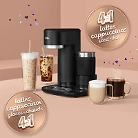 Cafetière 4-en-1 individuelle Mr. Coffee® Latte™ pour café glacé et chaud avec mousseur à lait noir