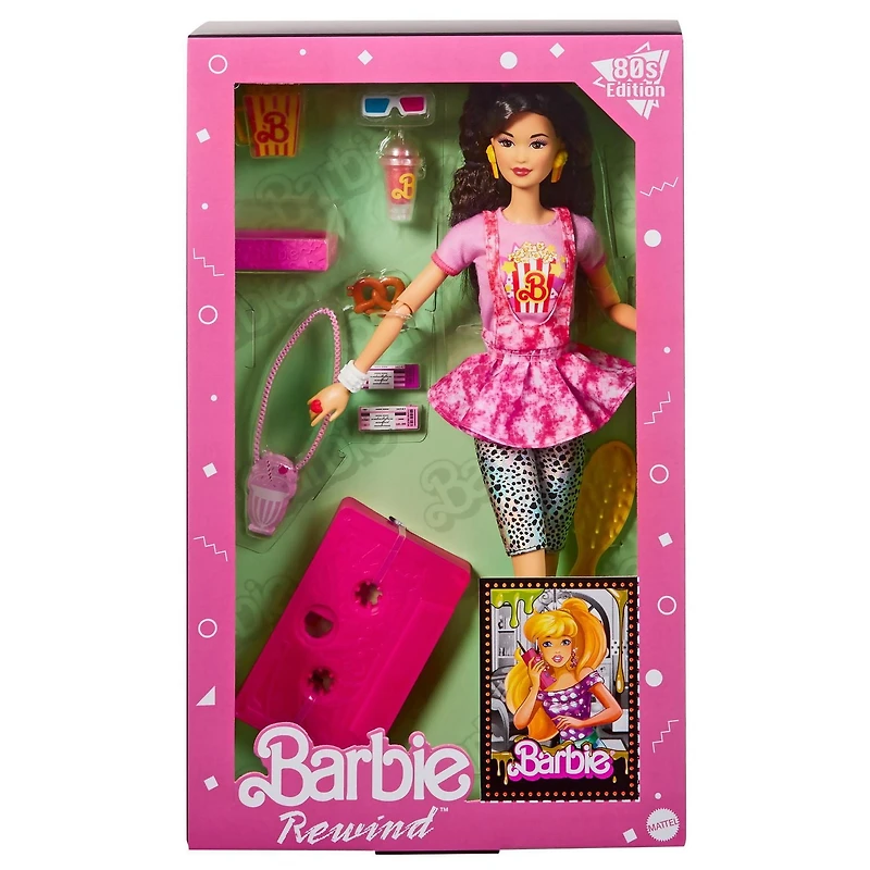 Barbie Doll, Black Hair, 80s-Inspired Movie Night, Barbie Rewind