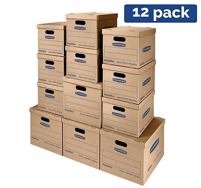 Bankers Box SmoothMove™, Kit classique, Boîtes petite/moyenne, 12 Paq.