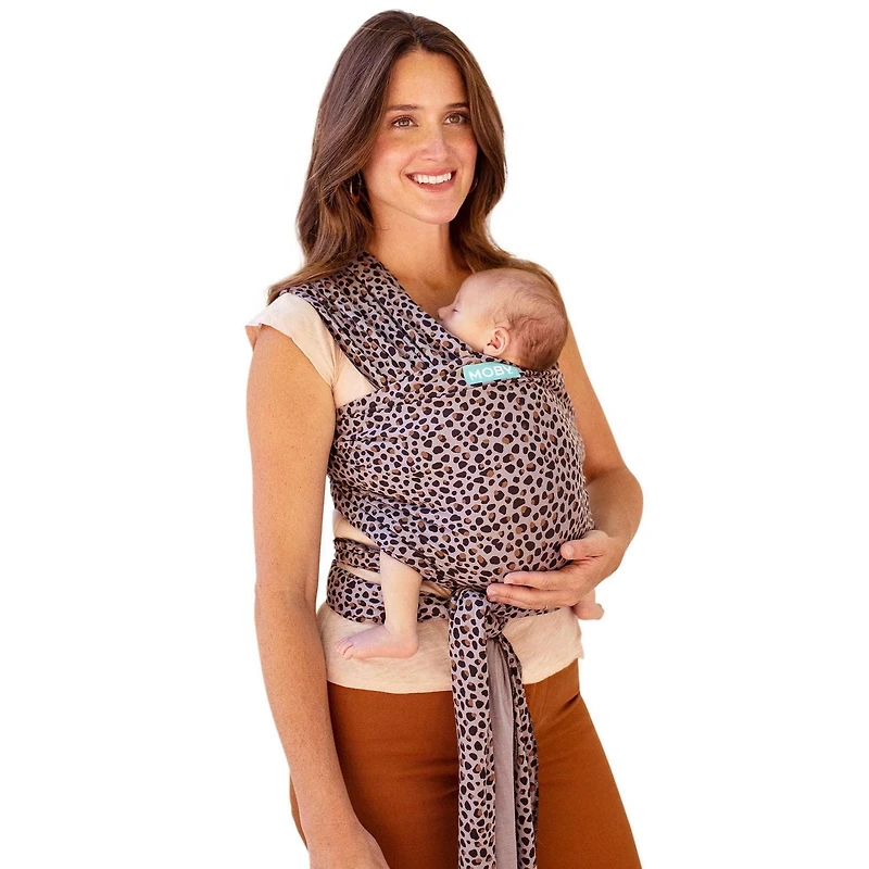 Porte-bébé Moby Wrap | Classique - Coton | Porte-bébé pour nouveau-nés et nourrissons | # 1 Baby Wrap | Aller à Baby Gift | Assure la sécurité et la sécurité de bébé | Léopard