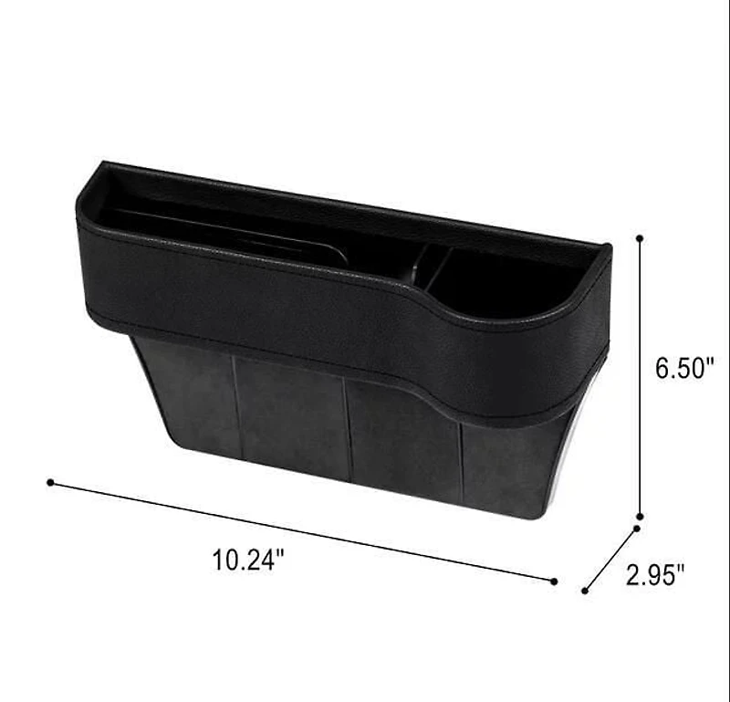 Auto Drive 1 Piece Automotive Car Seat Gap Storage Organizer Black, Easy Clean, Storage, Universal Fit