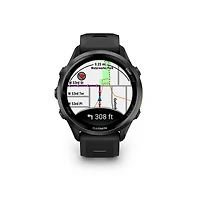 Montre intelligent GPS Garmin Forerunner® 970 - Titane DLC gris carbone avec boîtier noir et bracelet blanc translucide