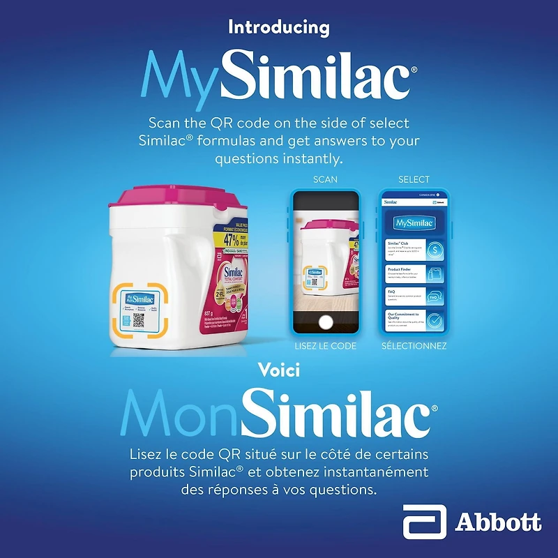 Similac Total Comfort, Baby Formula, Tummy-Friendly, Easy To Digest, Now With Breast Milk-Inspired Innovation 2’-FL, 0+ Months, Powder, 837 g, 837 G