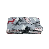 Marina Decoration Rich Printed Embossed Pinsonic Coverlet Bedspread Ultra Soft Bedding Summer Quilt Set with Shams, Cabin Reindeer Moose Bear Pattern