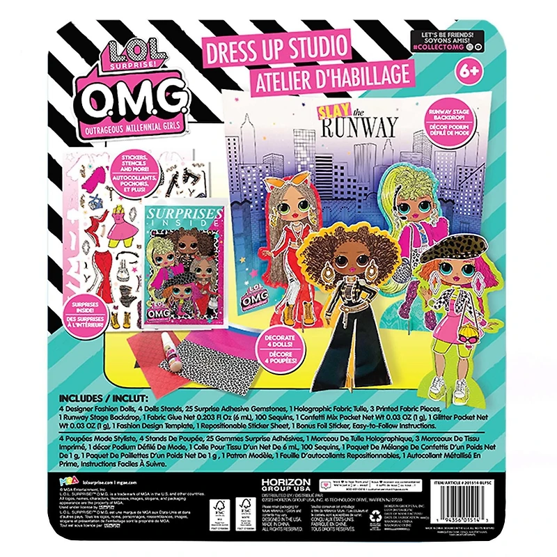 L.O.L. Surprise! O.M.G. Dress Up Studio, Chipboard doll dress up