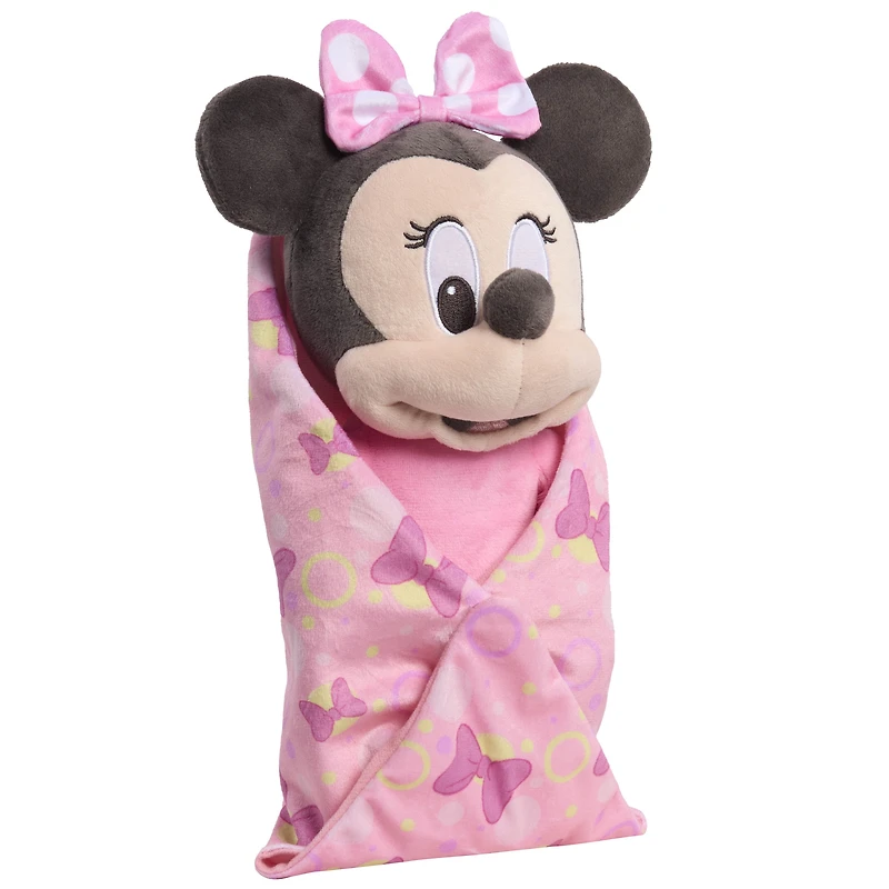 Disney Plush With Blanket Minnie, 29 cm Stuffed Animal Toy for Kids Ages 2 and up