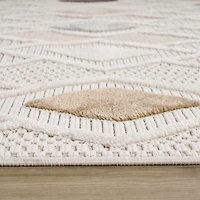Tapis d'intérieur géométrique Branch Maison, beige crème, moderne - Salon, chambre, salle à manger et cuisine
