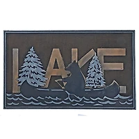 Lac De Tapis En Caoutchouc Avec Ours Sur Le Canoë 18 X 30