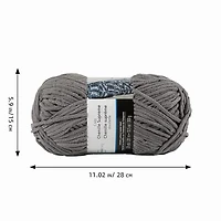 MAINSTAYS Cozy Dark Grey Chenille Yarn, Polyester 100% yarn