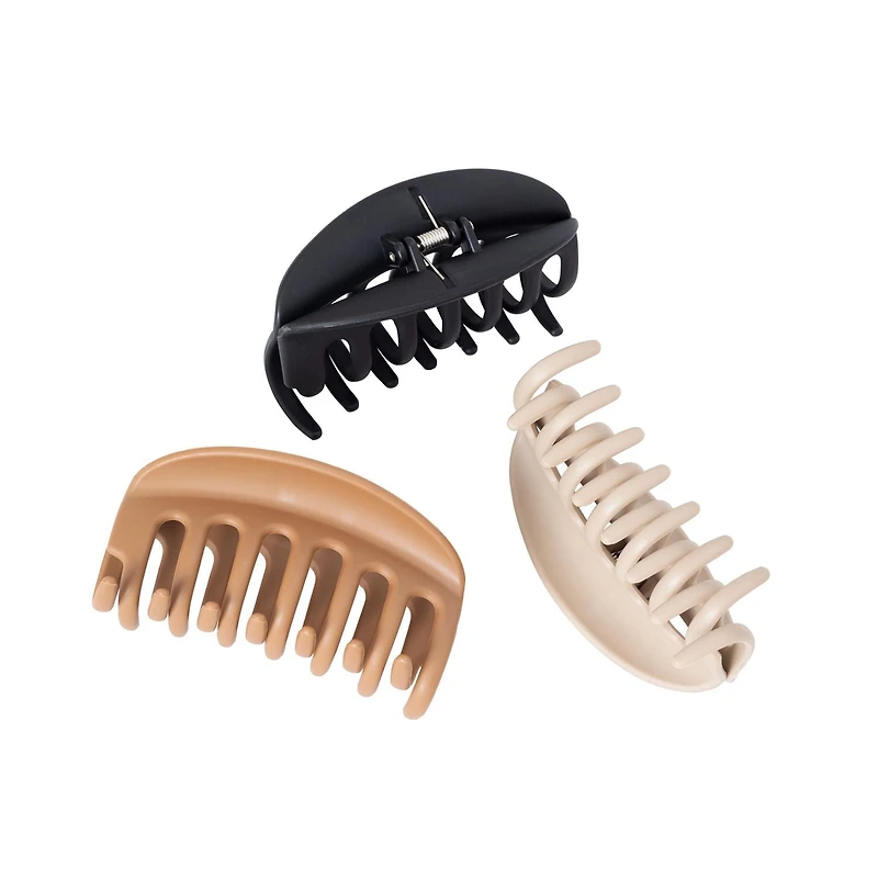 Goody Planet Arge Rounded Clip 3Ct - Neutral