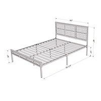 Lit plateforme en métal avec cannage de la collection Hoya South Shore