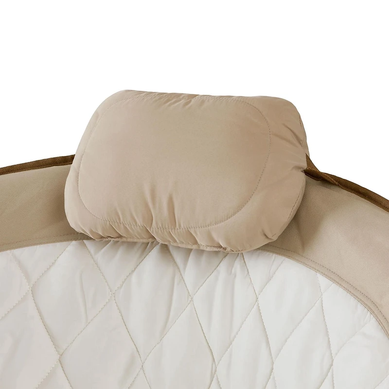 Chaise ronde de style glamping Ozark Trail, surdimensionnée et rembourrée, tissu doux et confortable, capacité de 300 lb, chaise portative pour le camping et l’extérieur, beige