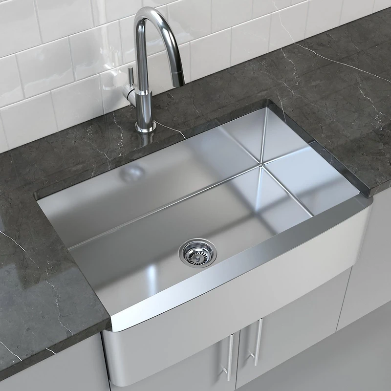 American Imaginations 31-in. W Stainless Steel Kitchen Sink With 1 Bowl And 16 Gauge