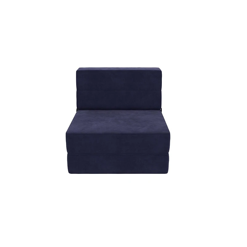 Novogratz The Flower Modular Chair and Lounger Bed with 5-in-1 Design, Black
