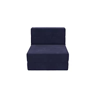 Novogratz The Flower Modular Chair and Lounger Bed with 5-in-1 Design, Black
