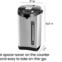 Chefman 5.3 Liter Electric Hot Water Pot with Safety Lock - Stainless Steel, New, 5.3 Liter Hot Water Dispenser