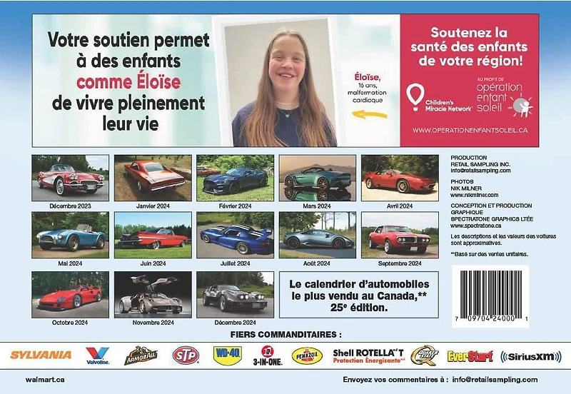 Calendrier de voitures classiques 2024