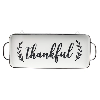Plateau en métal de gratitude avec poignée